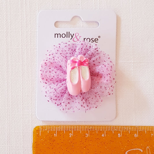 Molly & Rose - Hårklemme 1 stk. - Balletsko på Glitter Flæse Pink
