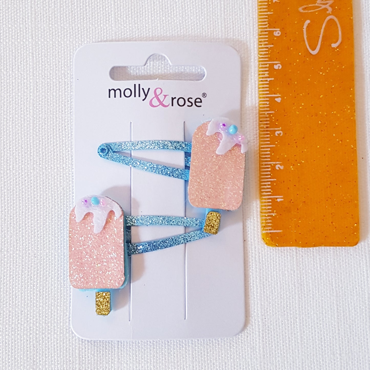 Molly & Rose - Hårklemmer 2 stk. - Ispind/Isvaffel Glimmer