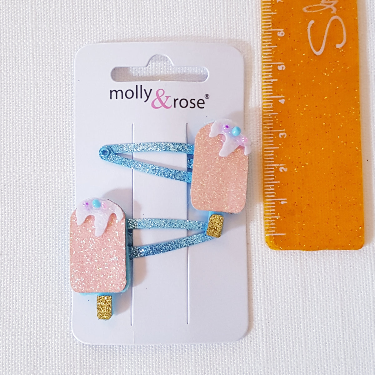 Molly & Rose - Hårspænder 2 stk. - Ispind/Isvaffel Glimmer