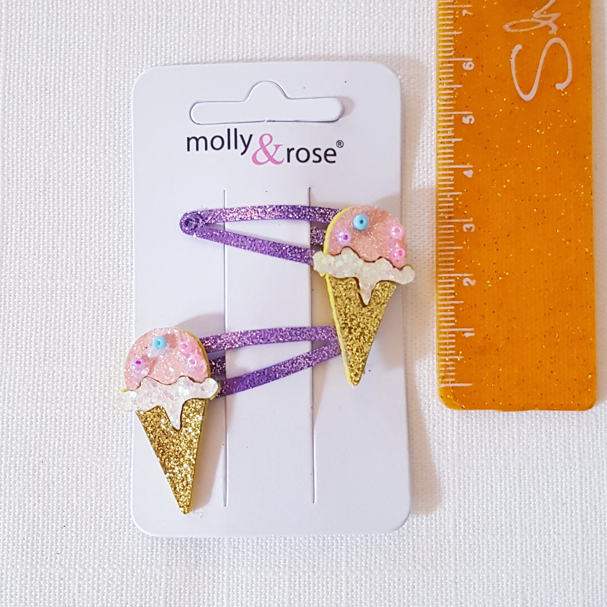 Molly & Rose - Hårspænder 2 stk. - Ispind/Isvaffel Glimmer