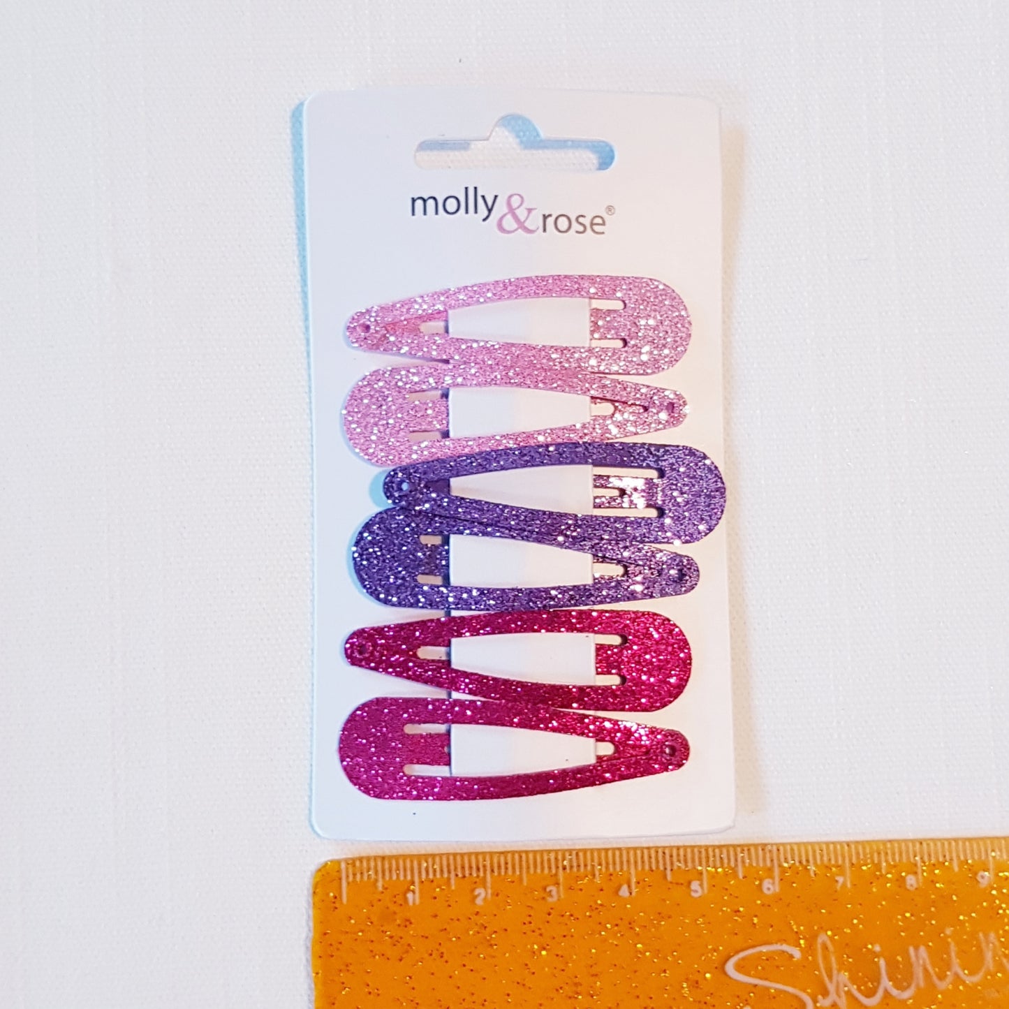 Molly & Rose - Hårklemmer 6 stk. - Glitter Pink Lilla Hindbær