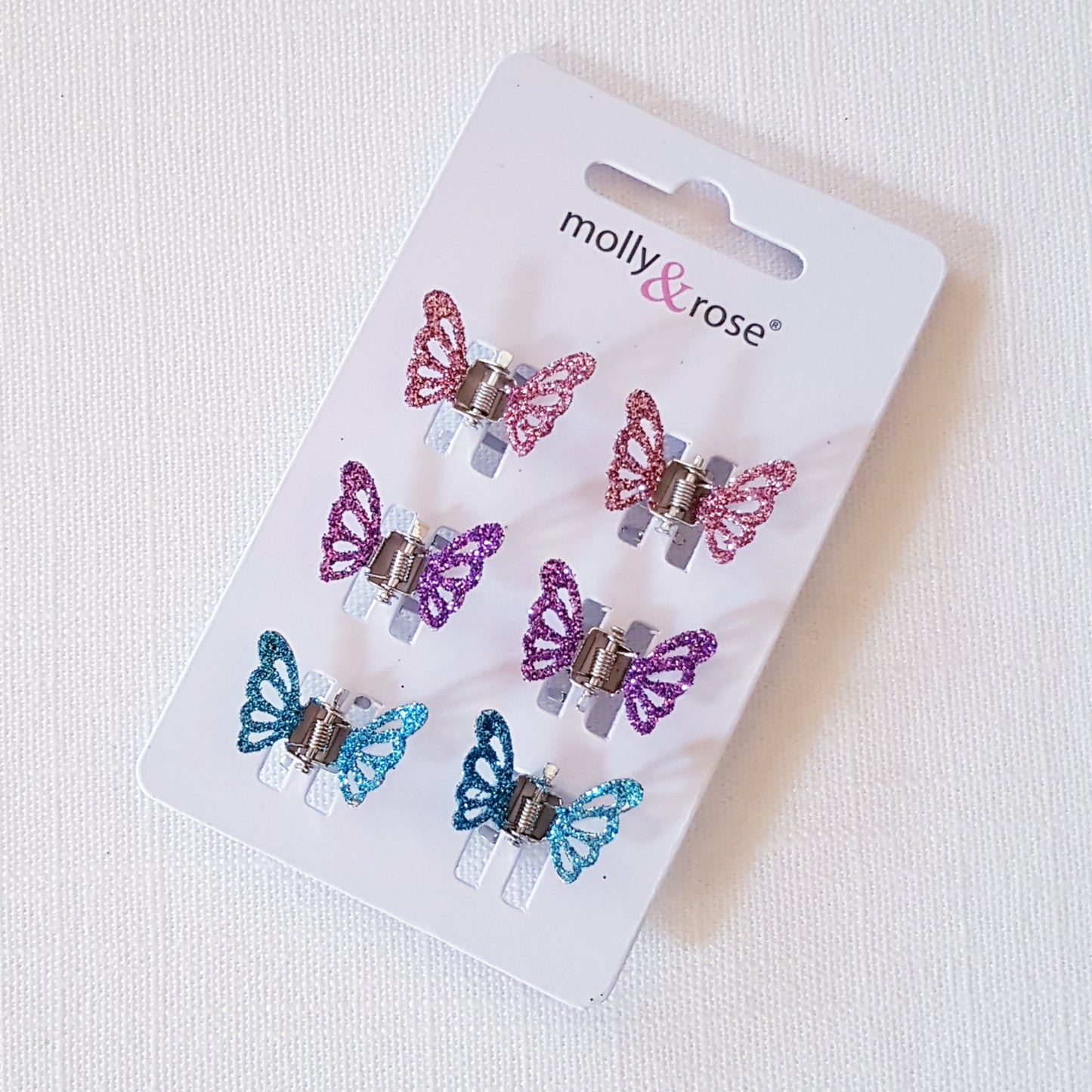 Molly & Rose - Hårklemmer 6 stk. - Sommerfugle Glimmer