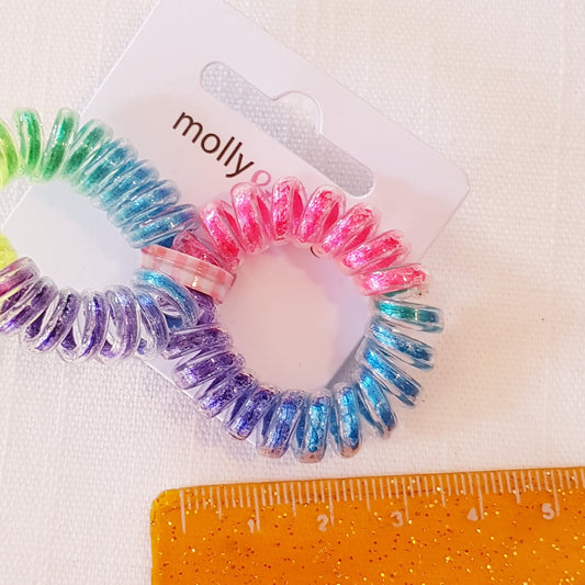 Molly & Rose - Hårelastikker 2 stk. - Regnbue-farvet spiraler