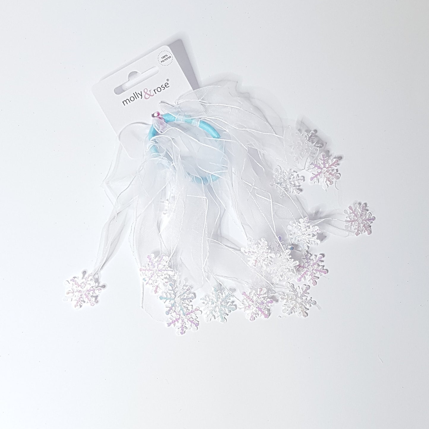 Molly & Rose - Hårelastik 1 stk. - FROST-inspireret chiffon m. snefnug