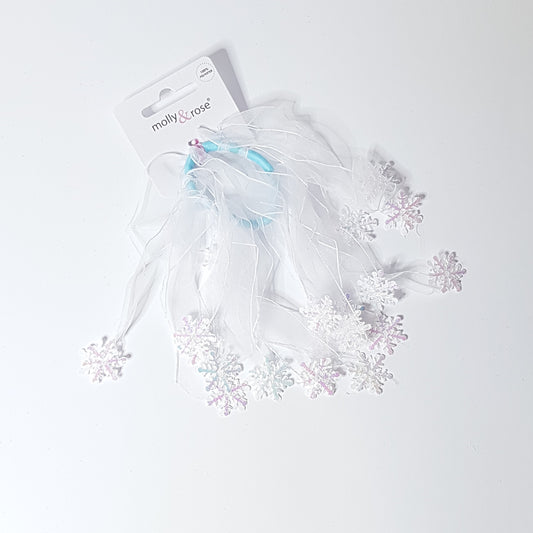 Molly & Rose - Hårelastik 1 stk. - FROST-inspireret chiffon m. snefnug