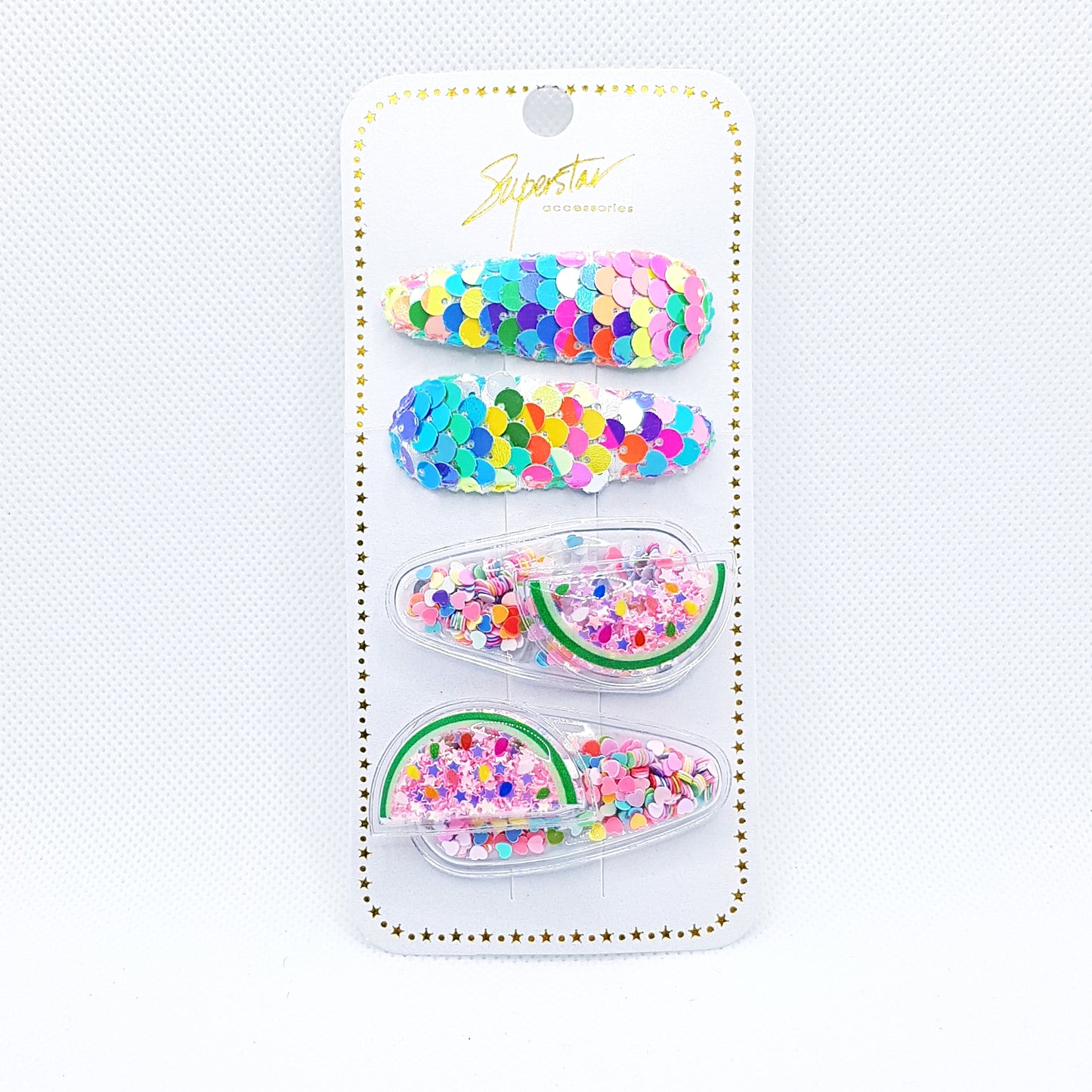 Tutti Frutti - Hårklemmer 4 stk. - 4 varianter