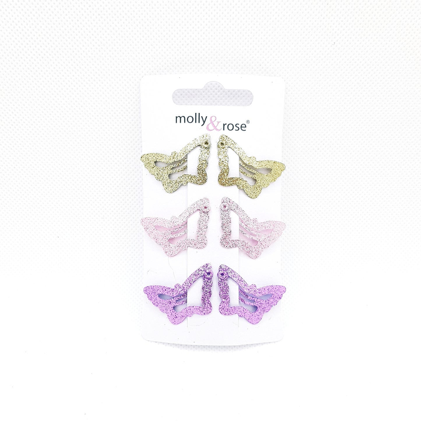 Molly & Rose - Hårklemmer 6 stk. - Sommerfugle Glimmer