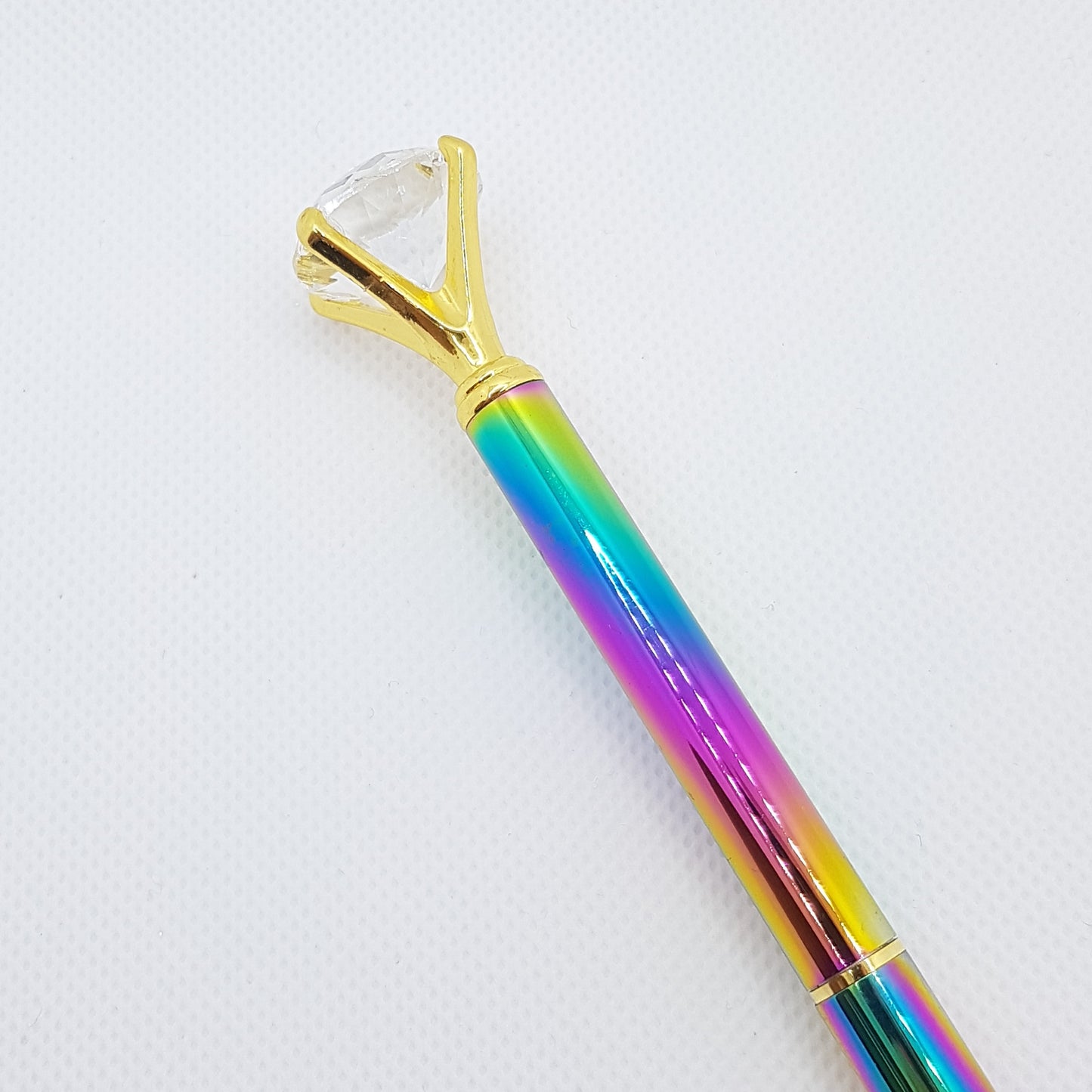 Kuglepen - Regnbue Diamant (sort blæk)