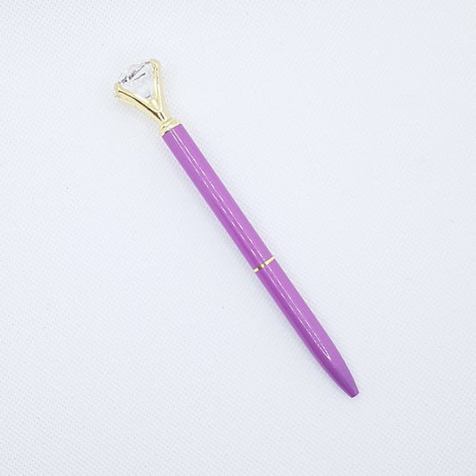 Kuglepen -  Neon Purple Shimmer Diamant (sort blæk)
