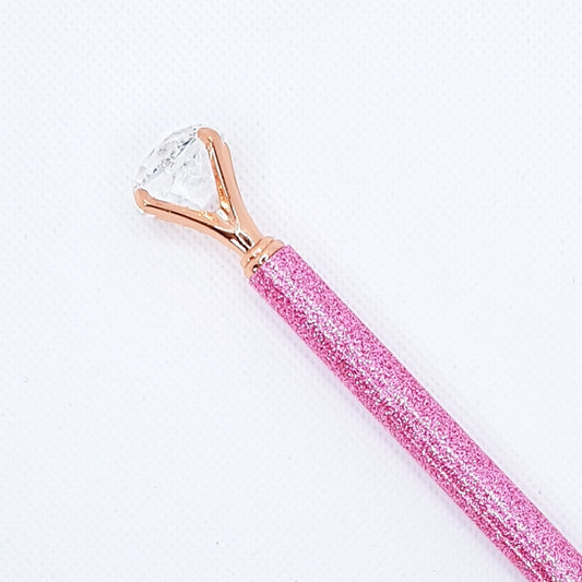 Kuglepen - Pink Glimmer Diamant (sort blæk)