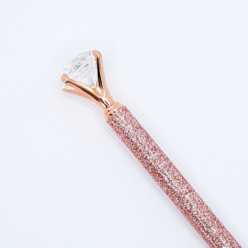 Kuglepen - Rose Gold Glimmer Diamant (sort blæk)