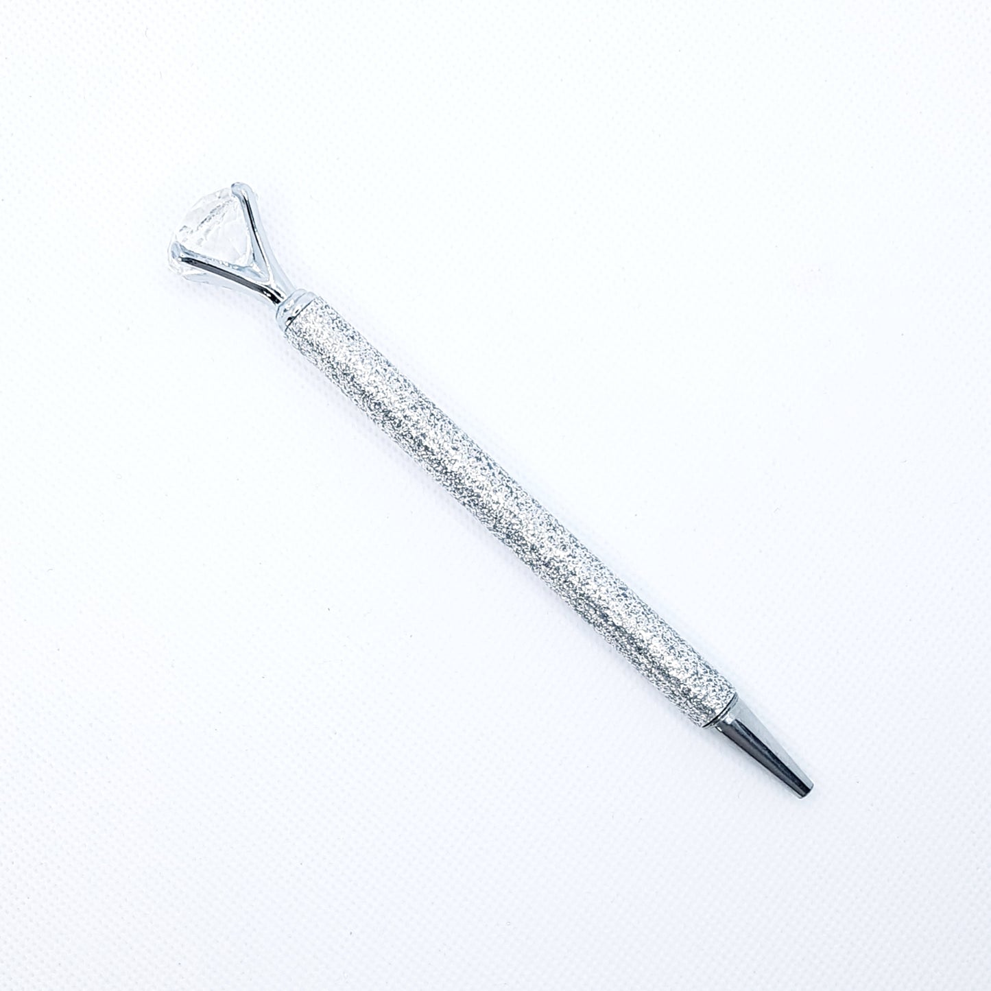 Kuglepen - Sølv Glimmer Diamant (sort blæk)