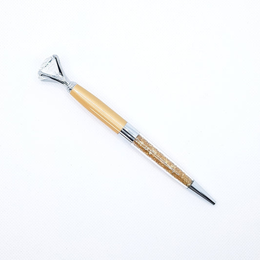 Kuglepen - Beige Diamant (sort blæk)