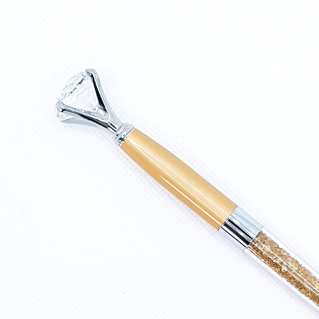 Kuglepen - Beige Diamant (sort blæk)