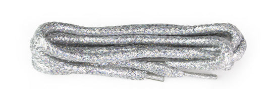 Snørebånd - Glitter Silver - Rund - 60 cm