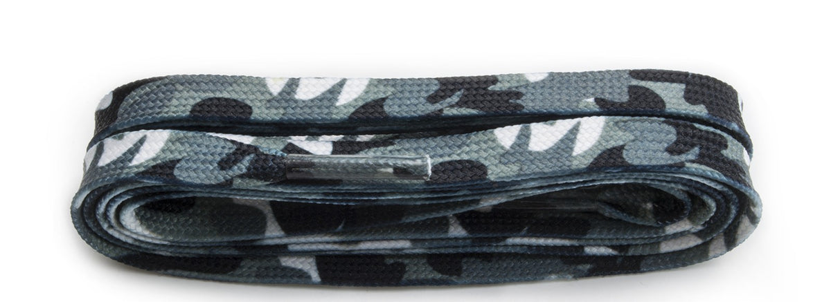 Snørebånd - Camo - Grå - Flad - 100 cm