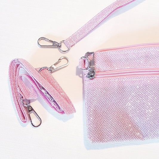 Clutch Taske - Lyserød Glitter