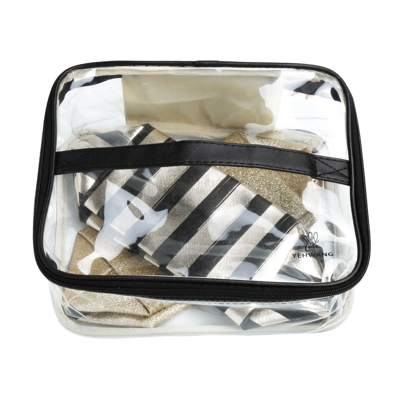 Sæt 3x make-up tasker - Kombi Glitter Guld & Sort