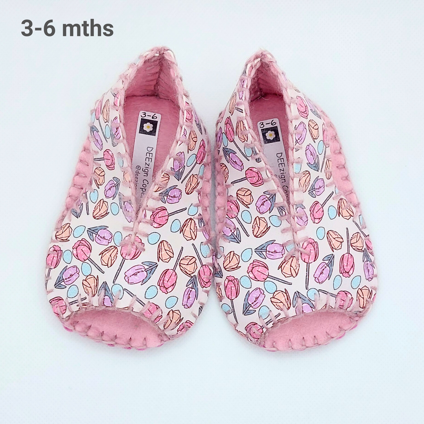 TINY TULIPS - Baby Slippers - Sandals (3-6 mths)