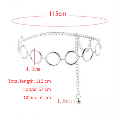 Charm Kæde-bælte - Hoops - Sølvfarvet
