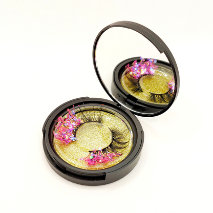 Cosmo Crush øjenvipper - 8mm - Luksuriøse m. Pink & Lilla glimmer (reusable 25x)