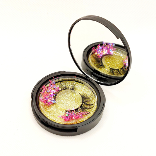 Cosmo Crush øjenvipper - 8mm - Luksuriøse m. Pink & Lilla glimmer (reusable 25x)
