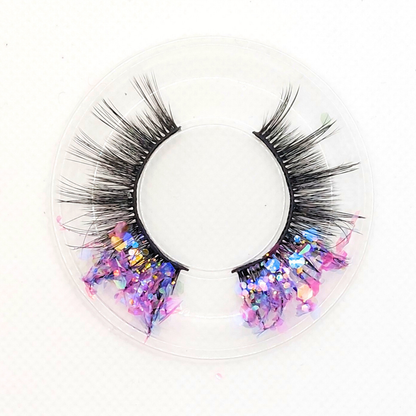 Lavender Haze øjenvipper - 8mm - Luksuriøse m. Lilla glimmer (reusable 25x)