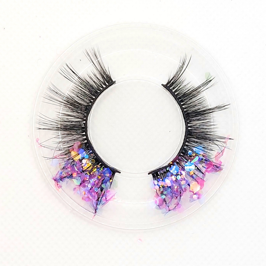 Lavender Haze øjenvipper - 8mm - Luksuriøse m. Lilla glimmer (reusable 25x)
