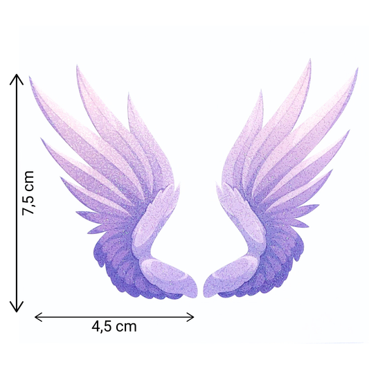 Tatovering - Angel Wings - Shimmer - Lilla - Metallisk