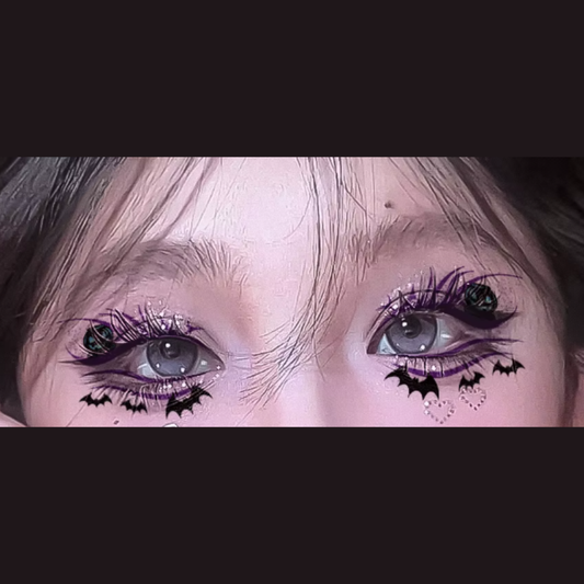 Tatovering - Halloween - Bat #4 - Lilla/Sort/Grøn - CMYK
