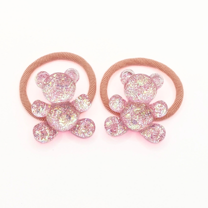 Hair elastics 2 pcs. - Sparkling Teddy Bears