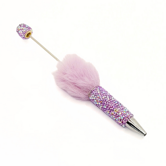 Ballpoint pen - Purple Similisten with pink plush (black ink)