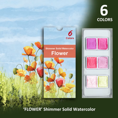 Watercolor paints - Flower - 6 colours