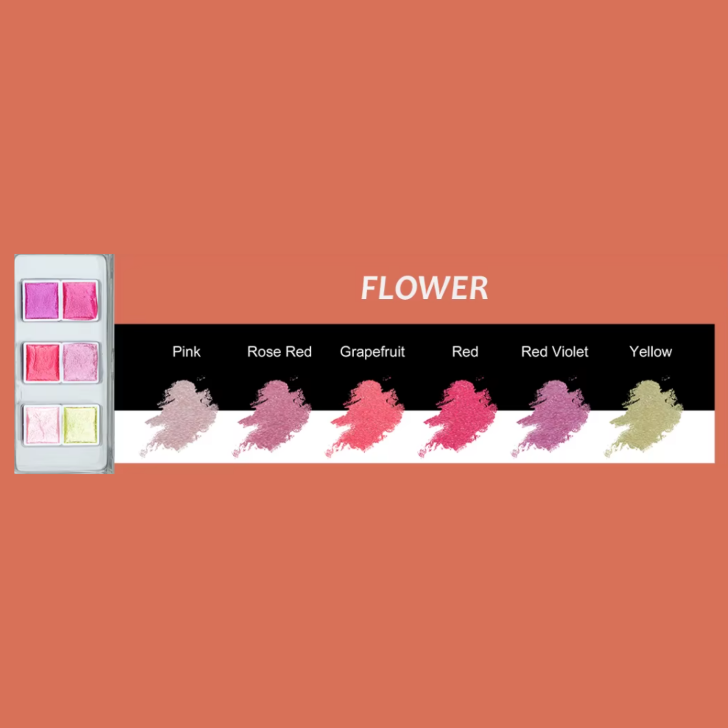Watercolor paints - Flower - 6 colours