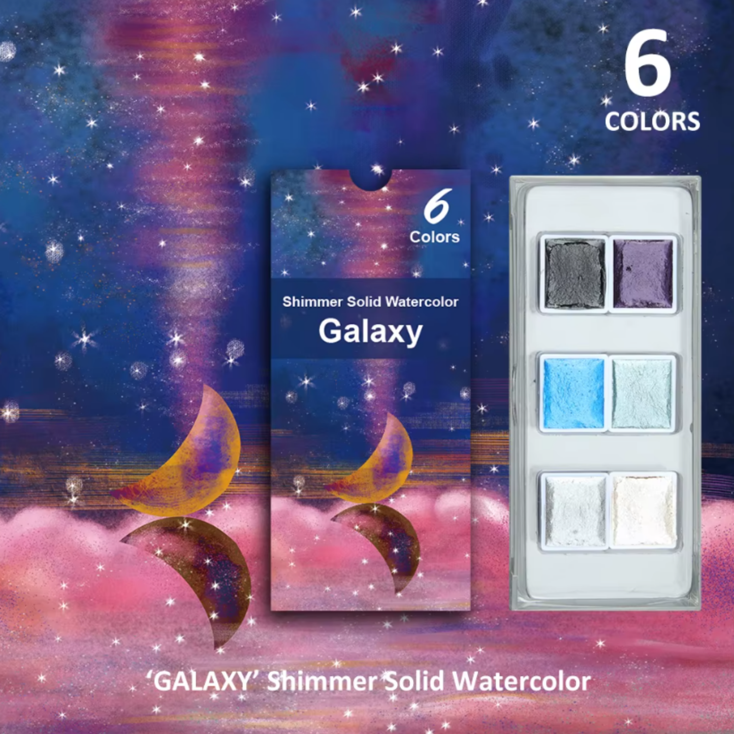 Akvarelfarver - Galaxy - 6 farver