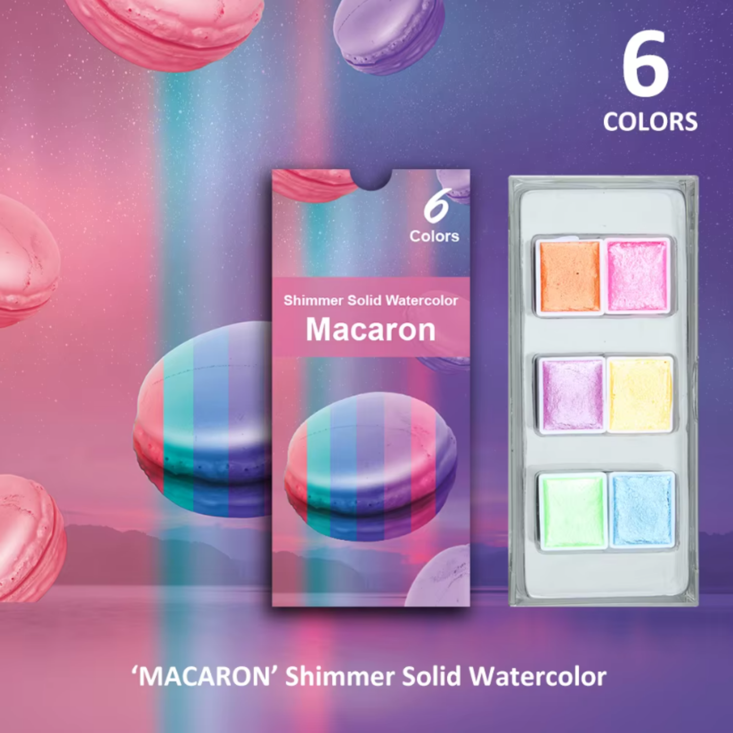 Watercolor paints - Macaron - 6 colours