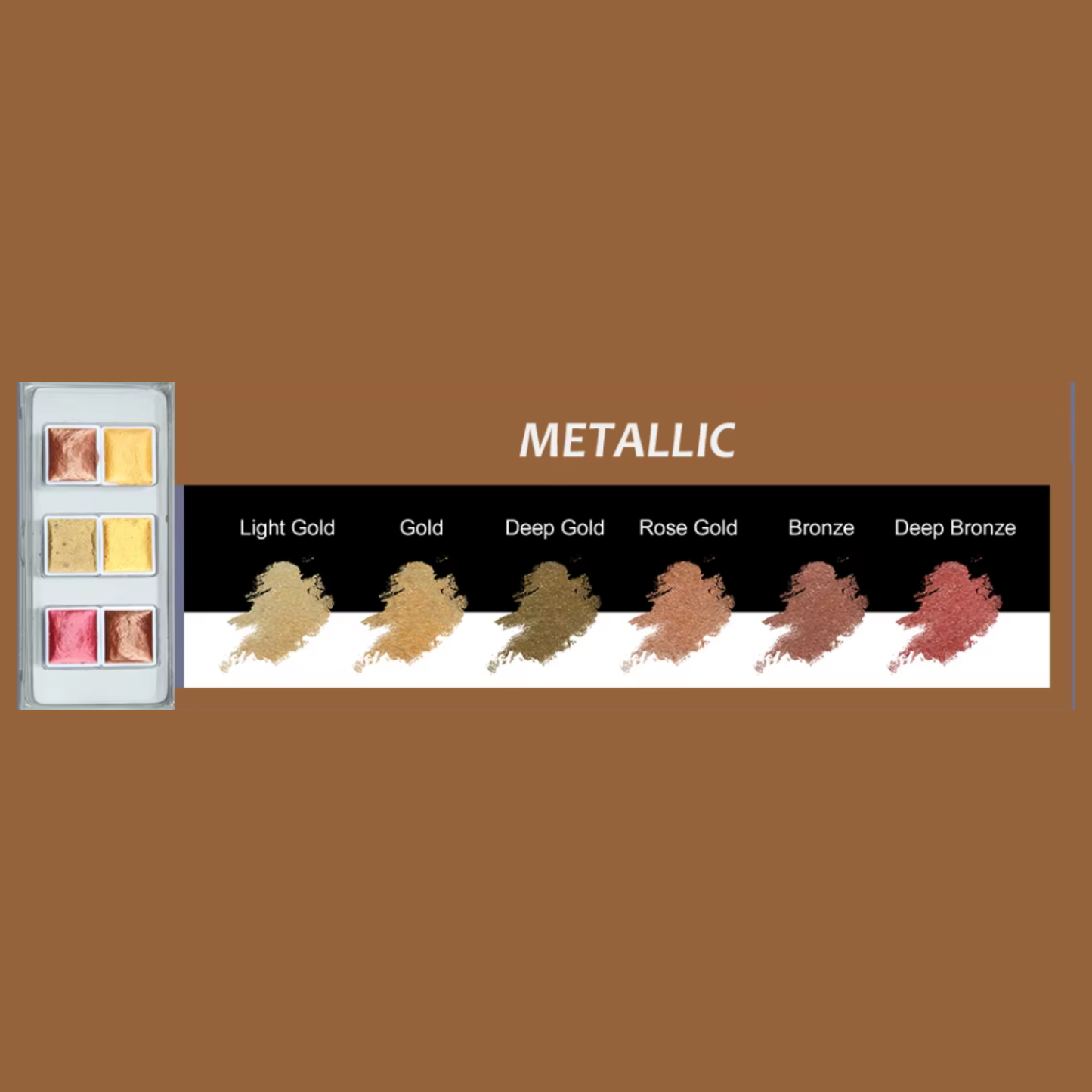 Watercolor paints - Metallic - 6 colours