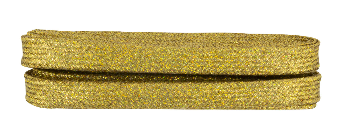 Snørebånd - Glitter Gold - Flad - 120 cm