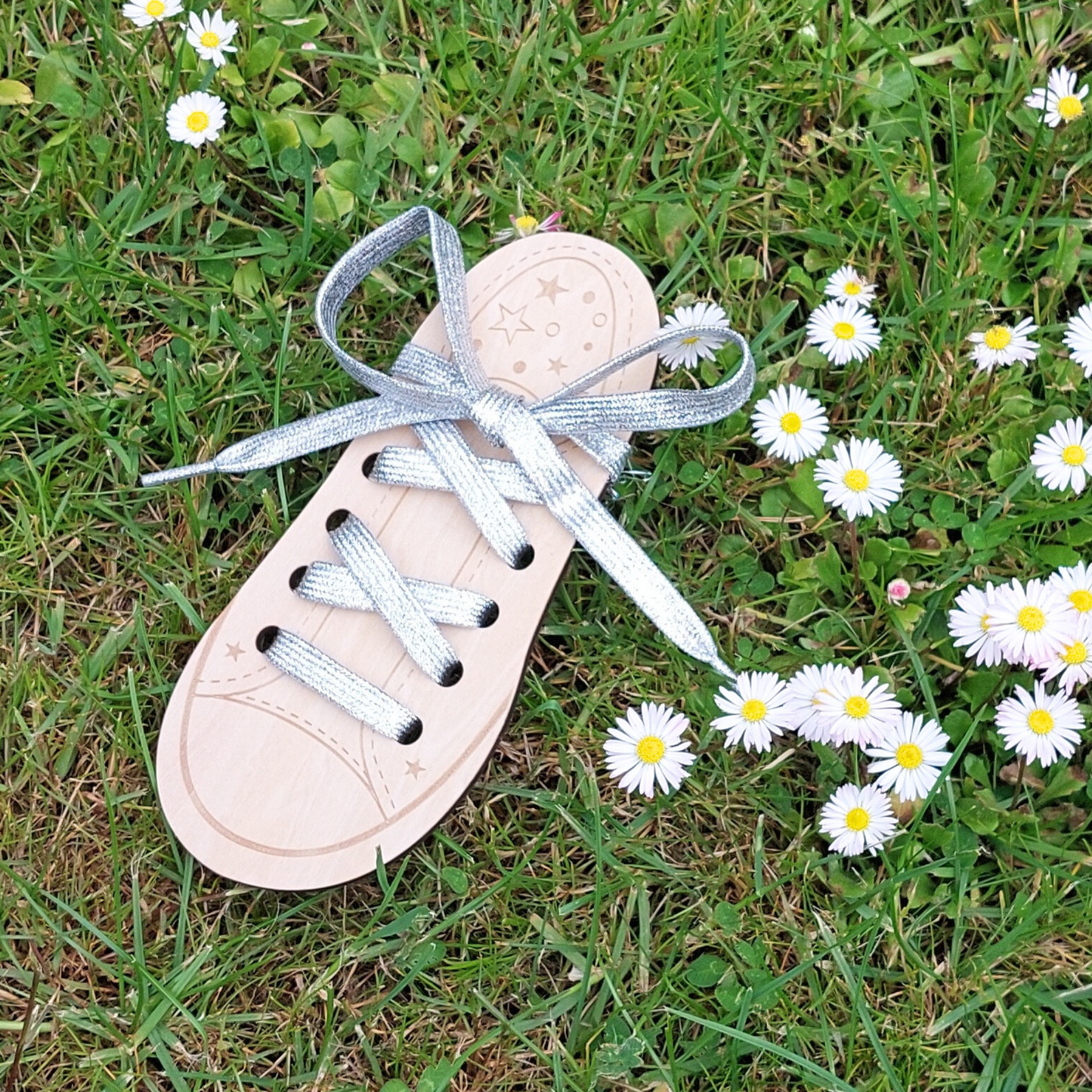 Snørebånd - Glitter Silver - Flad - 120 cm