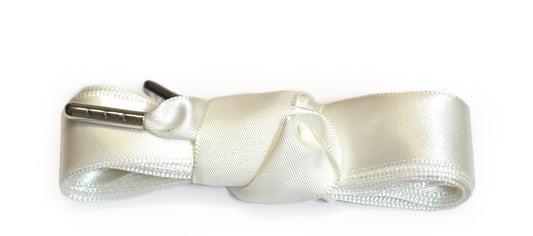 Snørebånd - Silkebånd - Hvid - 120 cm