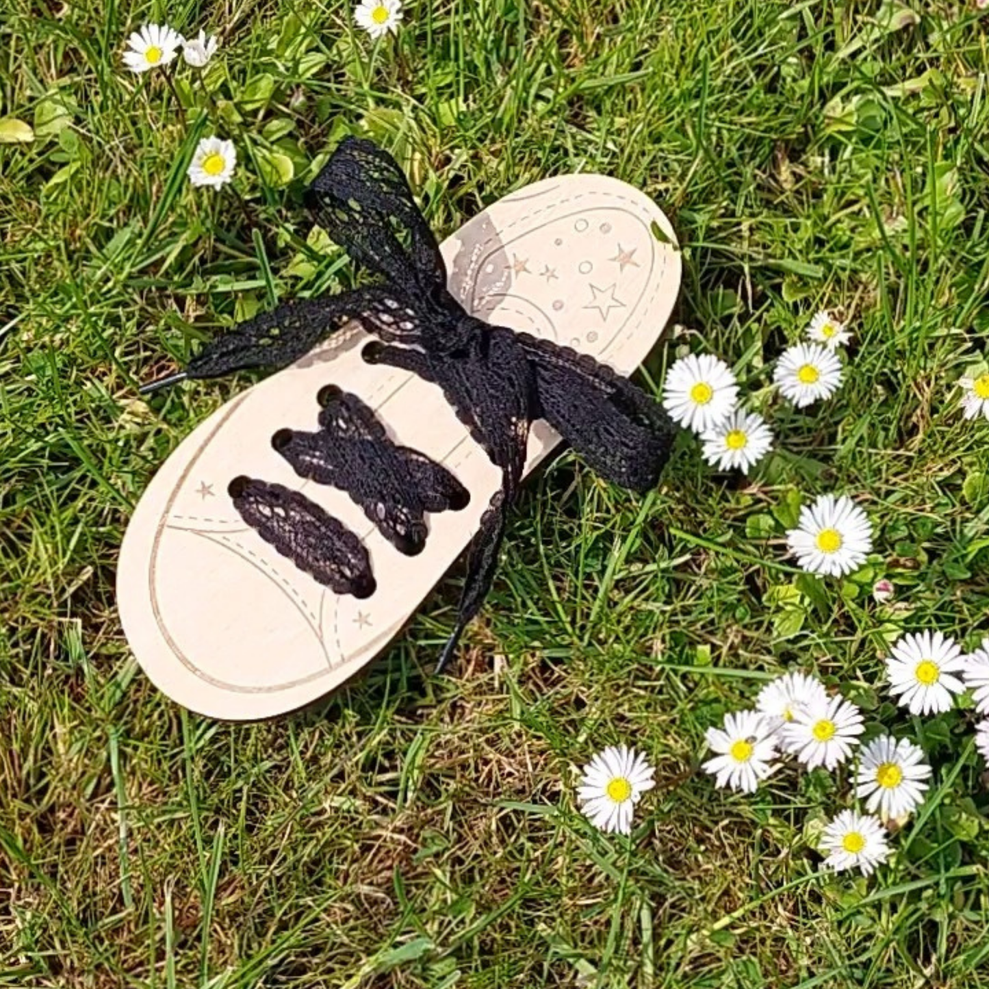Snørebånd - Blondebånd - Sort - 100 cm