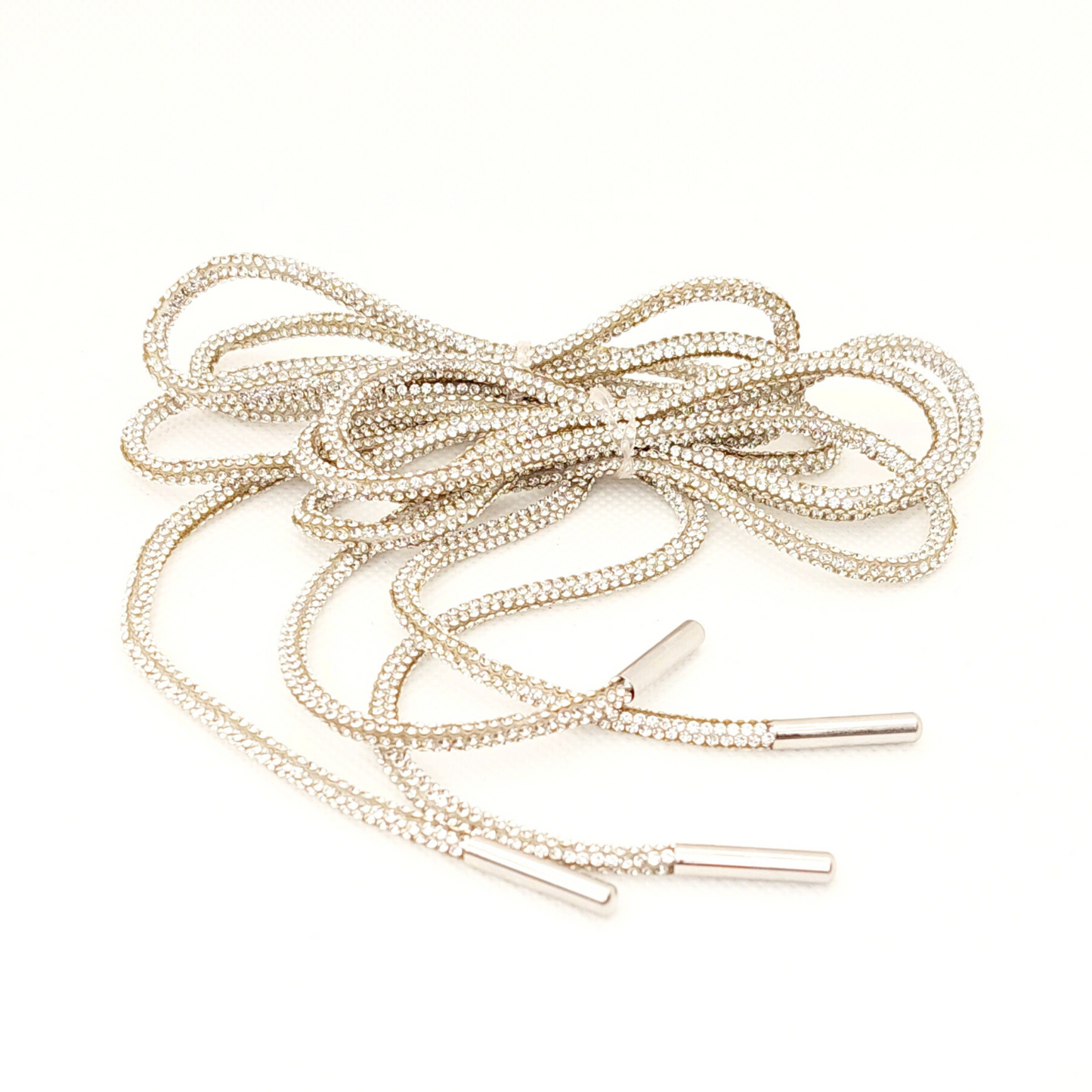 Shoelaces - Rhinestone White - Round - 100 cm