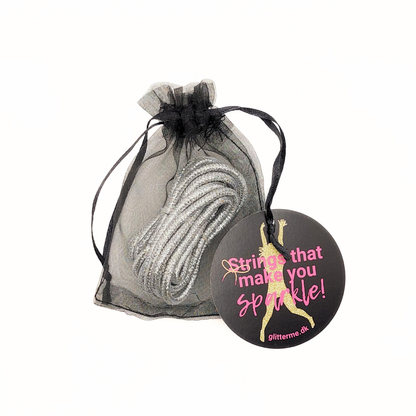 Snørebånd - Glitter Silver - Rund - 120 cm