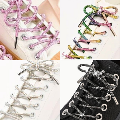 Shoelaces - Rhinestone Pink - Round - 120 cm