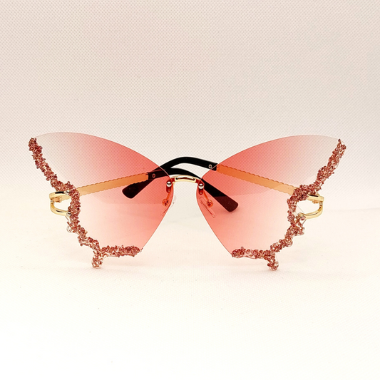 Sunglasses - Oversized Butterfly with rhinestones (adult size)