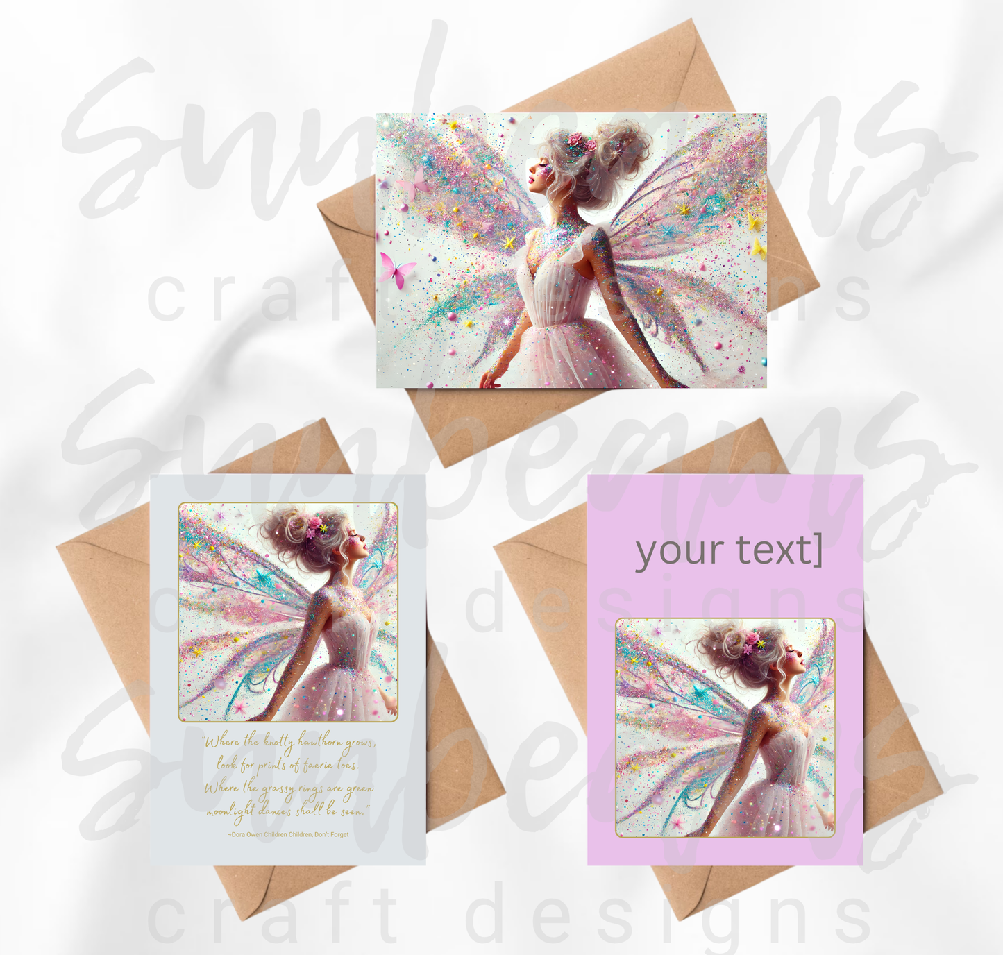 Clipart: 10 Sparkling Faeries II - A5 Greeting Card Image Bundle