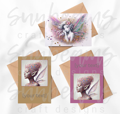 Clipart: 10 Sparkling Pixies II - A5 Greeting Card Image Bundle