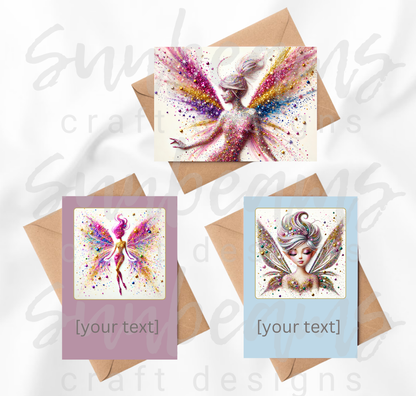 Clipart: 10 Sparkling Pixies II - A5 Greeting Card Image Bundle