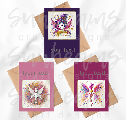 Clipart: 10 Sparkling Pixies II - A5 Greeting Card Image Bundle