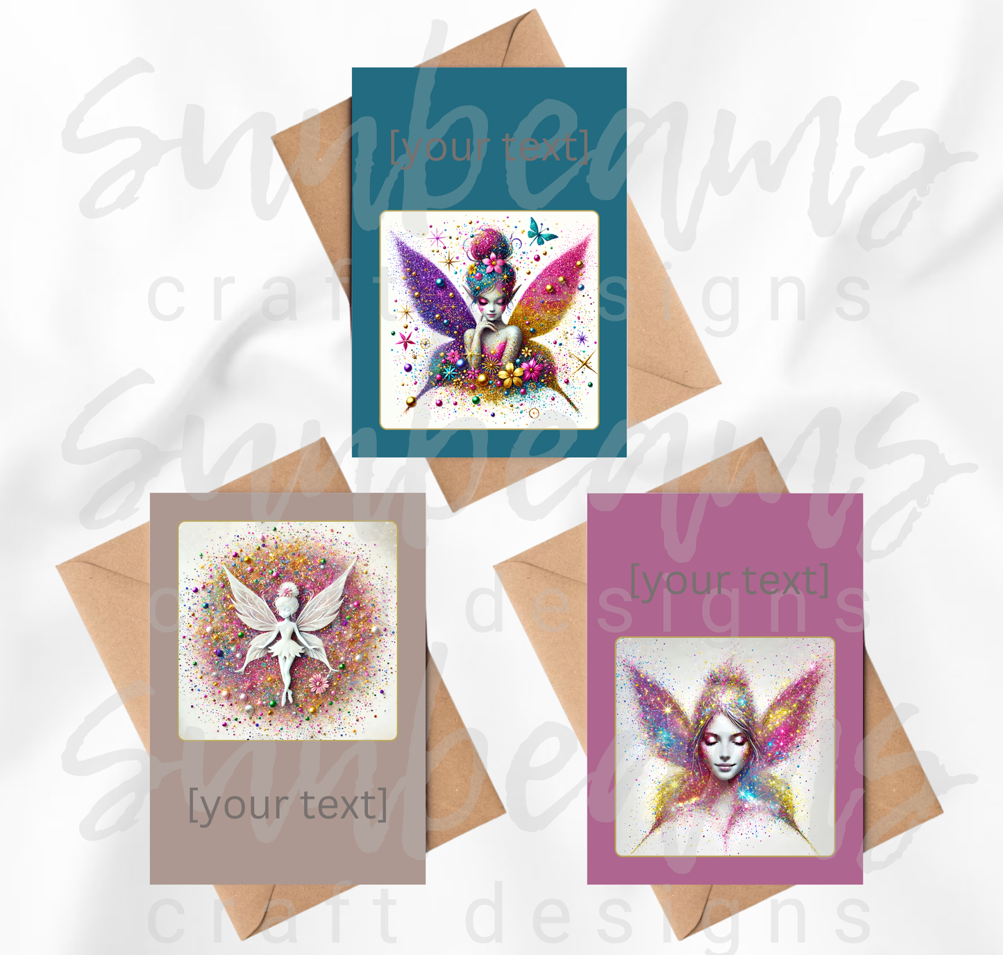 Clipart: 10 Sparkling Pixies II - A5 Greeting Card Image Bundle